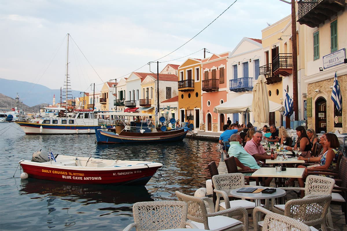 Megisti (Kastellorizo) coastline and blue sea — eastern Greece Megisti (Kastellorizo) coastline and blue sea — eastern Greece